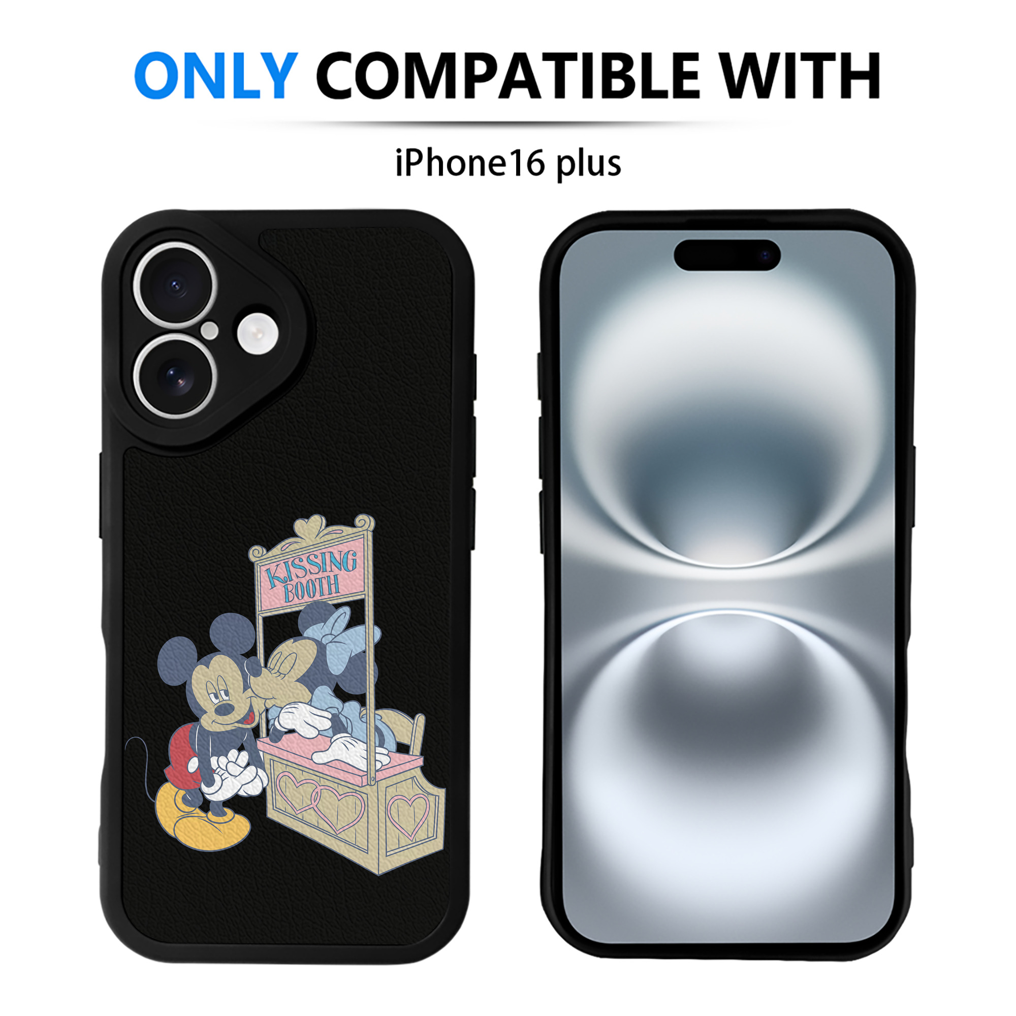 （画像用） ミッキーマウス Mickey Mouse 【iPhone 16シリーズ対応】シリコンスマホケース（レザー調） 材質：シリコン